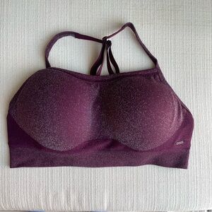 PINK Victoria’s Secret Burgundy Berry Sparkle Racerback Bra